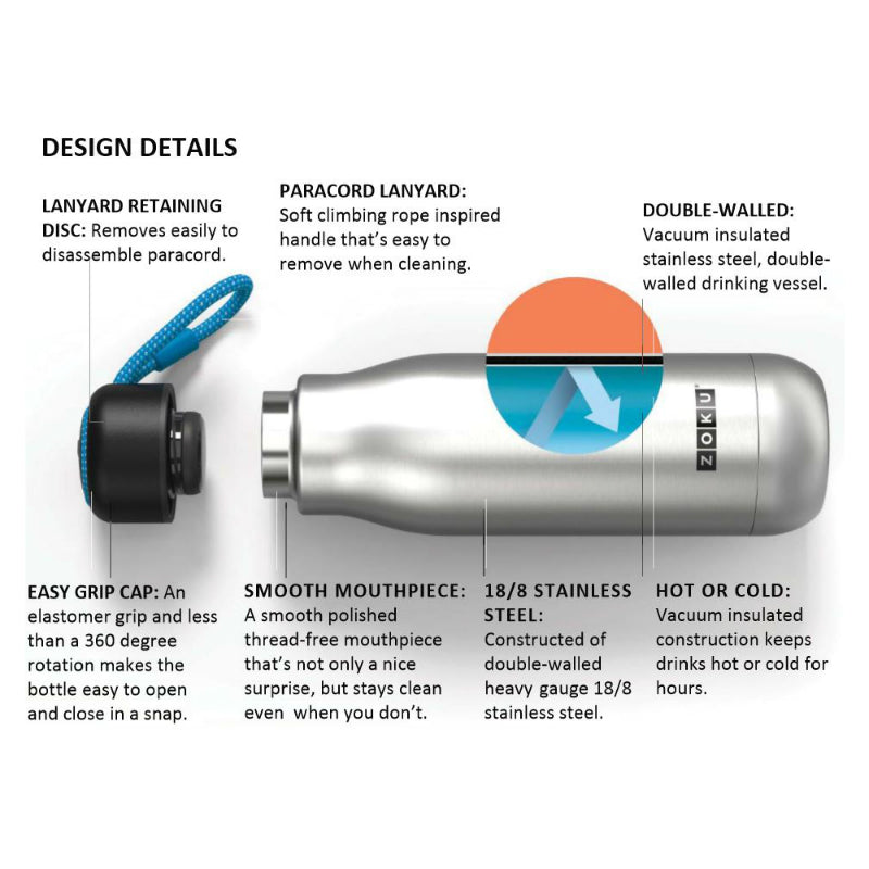 Zoku Vacuum Insulated Stainless Steel Bottles 750ml