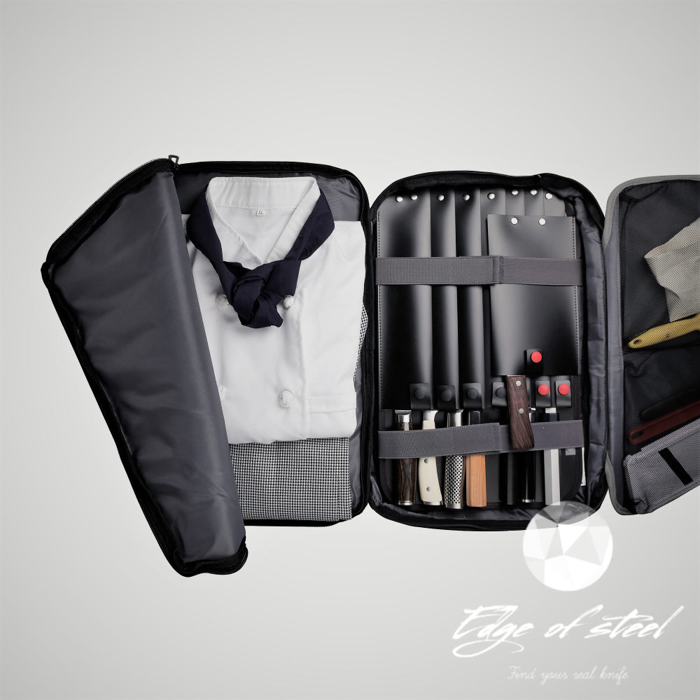 chefcase, chef backpack, backpack, knife bag, knife roll, edgeofsteel, kitchen knives for chefs, Australia, Brisbane